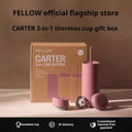 Fellow Carter 3-in-1 insulated tumbler gift set with three interchangeable lids and ceramic coating, 16oz capacity