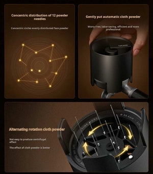 TIMEMORE AutoSpin Electric WDT tool for 58mm portafilter with 12 concentric needles and USB Type-C charging