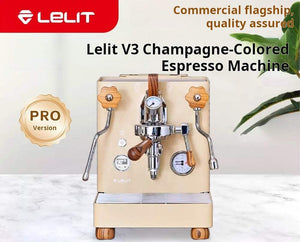 LELIT Bianca V3 dual boiler commercial espresso machine with wooden accents and E61 group head