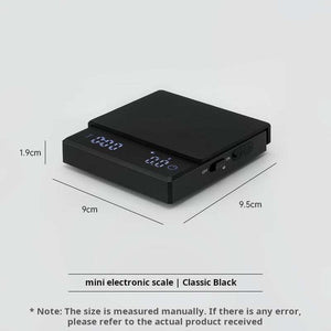 Mini Coffee Scale with timer and dual LED display on espresso machine drip tray