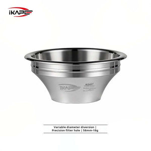 IKAPE stainless steel precision espresso filter basket with laser-cut micro holes and polished finish