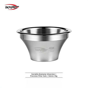 IKAPE Stainless Steel precision espresso filter basket with polished finish and laser-cut micro holes