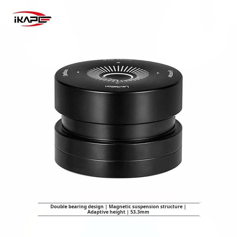 IKAPE Magnetic Espresso Coffee Distributor Tool with magnetic levitation and stainless steel base for even coffee distribution