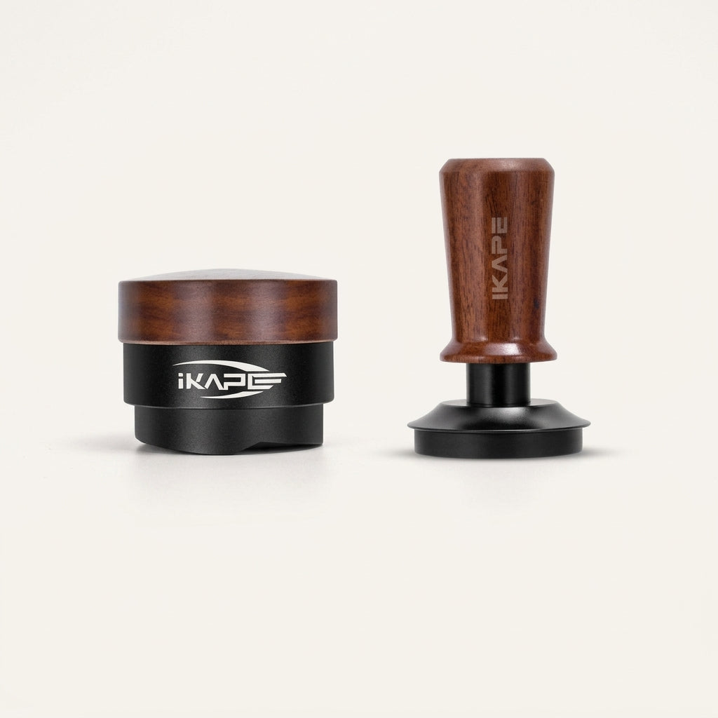 IKAPE V4 two-piece espresso tamper and leveler set