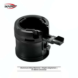 IKAPE Espresso Portafilter Holder universal tamping station in matte black with adjustable height knob