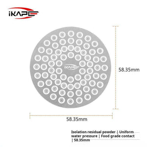 IKAPE stainless steel reusable espresso puck screen for even water distribution and machine protection