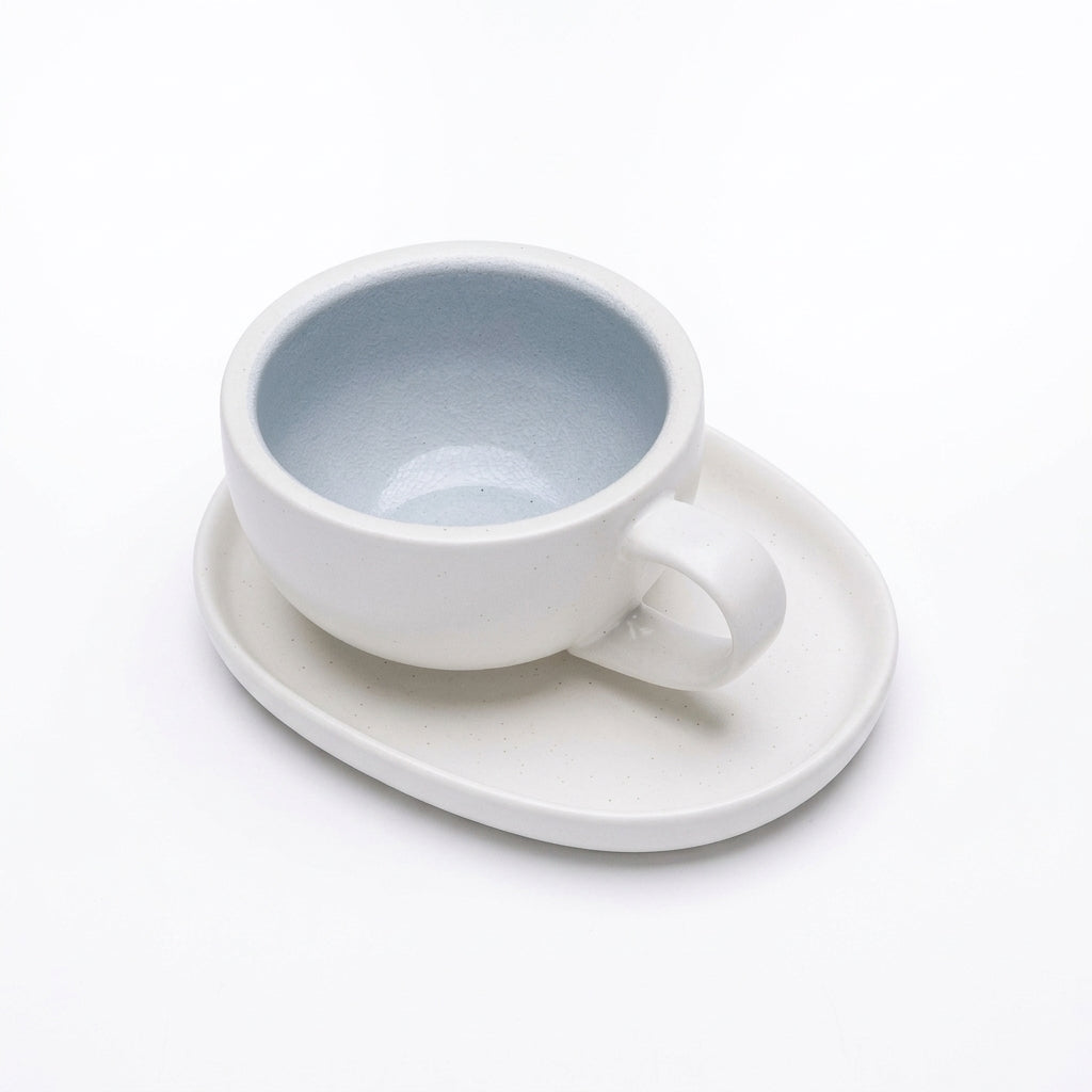 IKAPE latte cup with saucer, ceramic drinkware detail