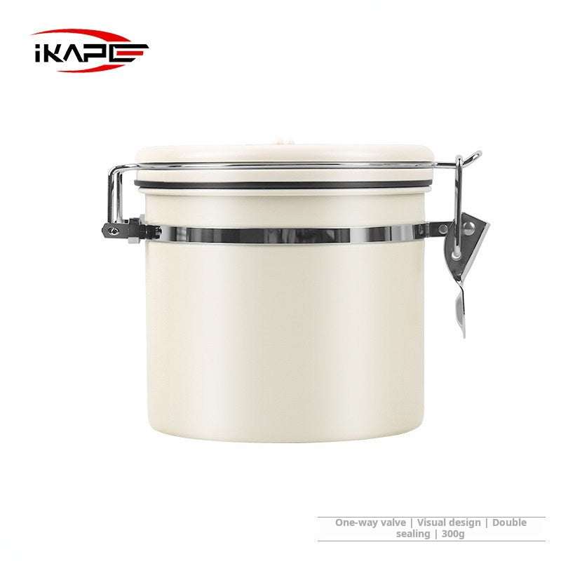 IKAPE Stainless Steel airtight coffee canister with date tracker and viewing window