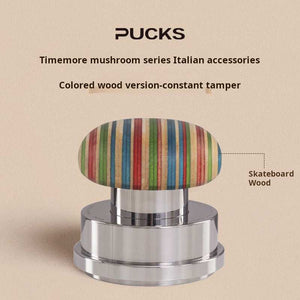 Timemore Wooden Espresso Tamper and Distributor Set with hardwood handles and stainless steel bases for precise espresso tamping and distribution
