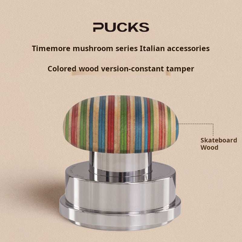 Timemore Wooden Espresso Tamper and Distributor Set with hardwood handles and stainless steel bases for precise espresso tamping and distribution