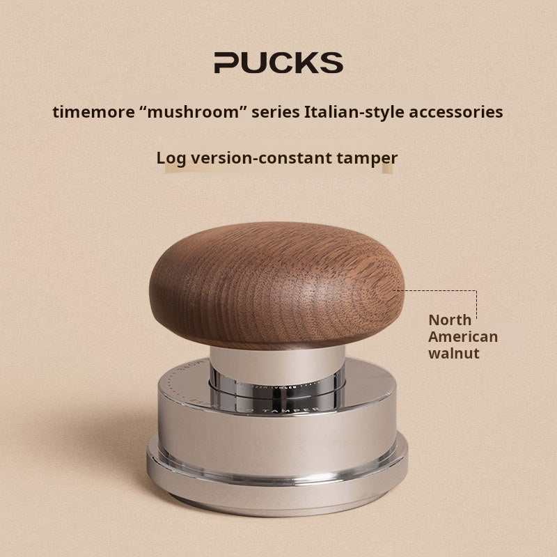 Timemore Wooden Espresso Tamper and Distributor Set with natural wood handles and stainless steel bases for precise espresso extraction