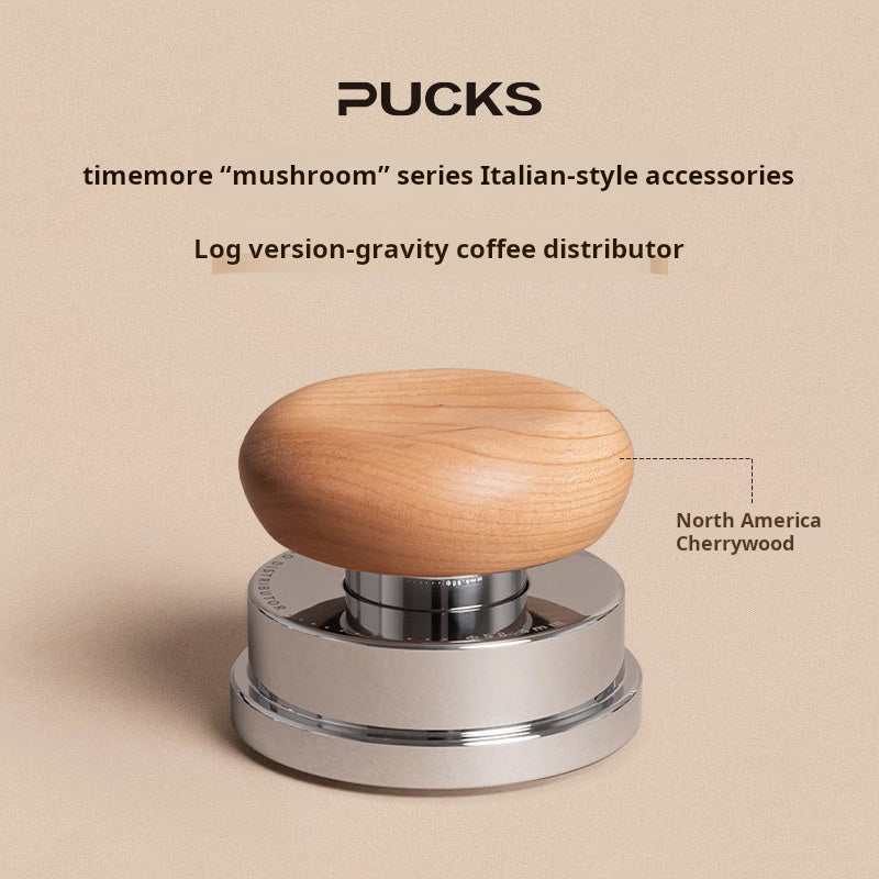 Timemore Wooden Espresso Tamper and Distributor Set with hardwood handles and stainless steel bases for precise espresso extraction