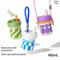CHaKOLAB and Sequence Cold Insulated Mug Accompanying Straw Cup Summer Ceramic Liner Stainless Steel Water Cup Bobo Cup
