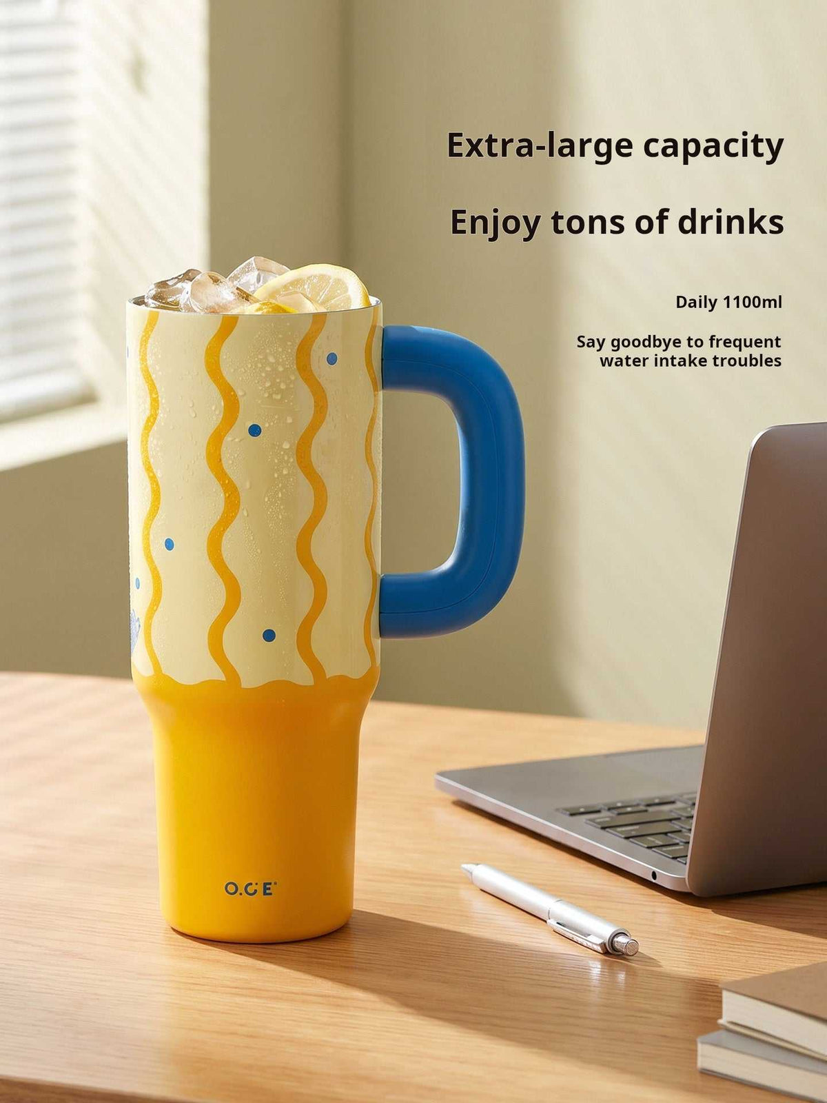 Insulated Tumbler with Straw 2 Colors 30 oz Double Wall Ice Cup