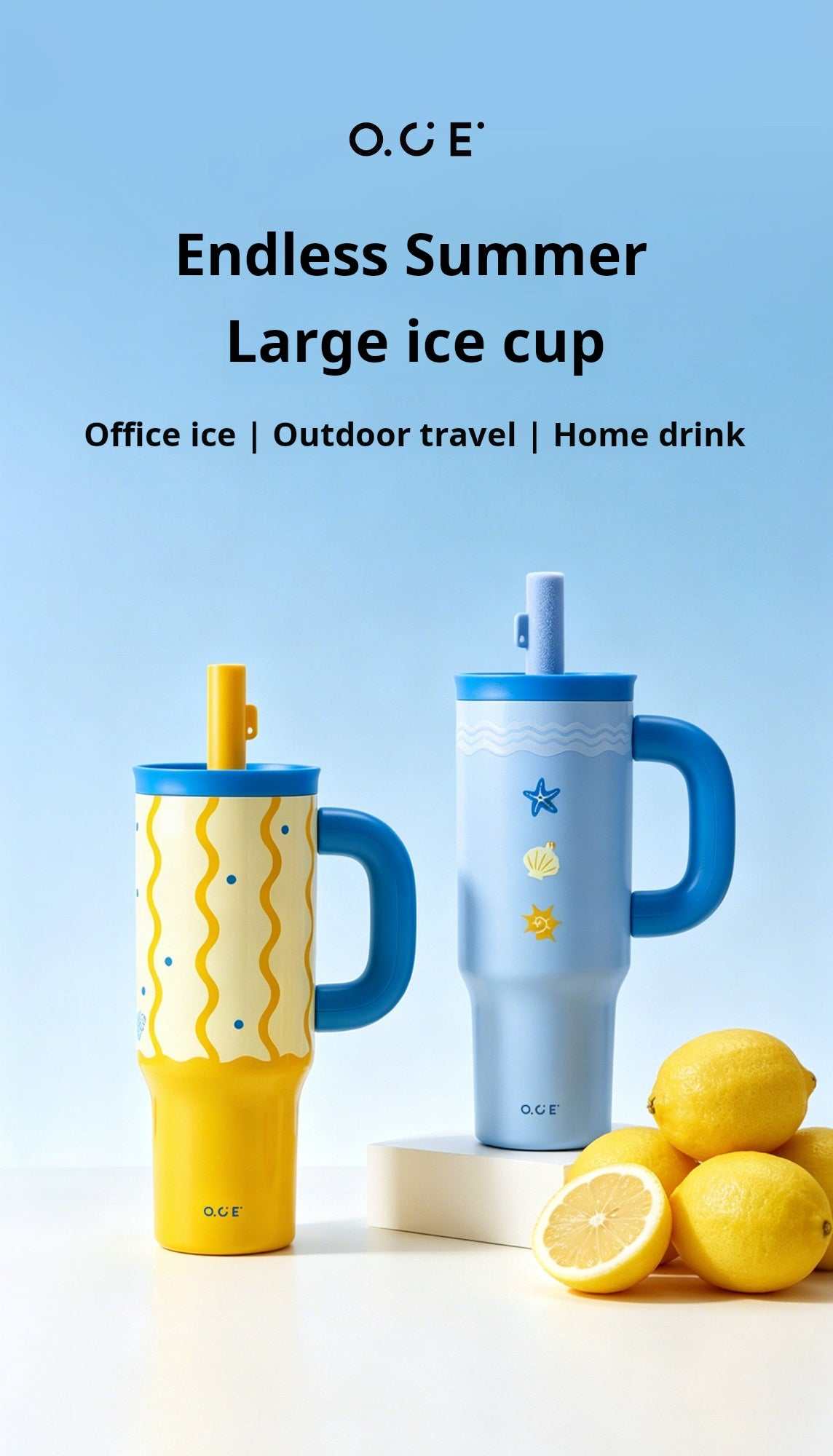 Insulated Tumbler with Straw 2 Colors 30 oz Double Wall Ice Cup