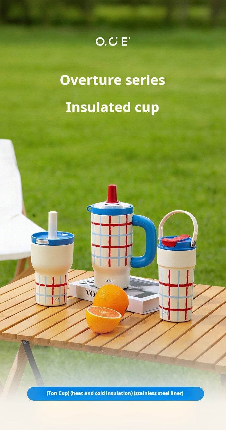 316 Stainless Steel Insulated Straw Cup, 2 Colors, Pop-Up Lid