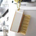 Wooden coffee cleaning brush with horsehair bristles and leather handle