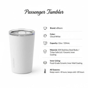 xBloom Passenger ceramic lined travel coffee tumbler with stainless steel body