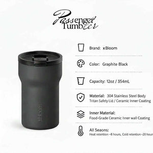 xBloom Passenger ceramic lined travel coffee tumbler with stainless steel body