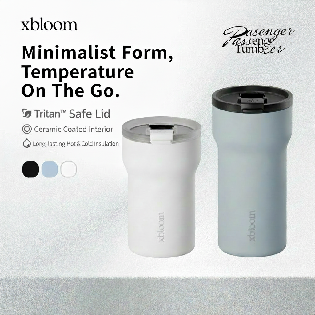 xBloom Passenger ceramic lined travel coffee tumbler with stainless steel body